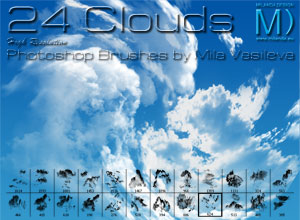 24 Clouds - High Resolution Photoshop Brushes by Mila Vasileva